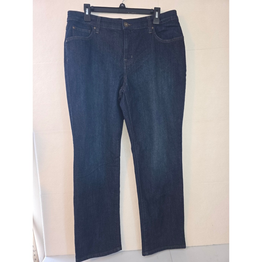 Bandolino Mandie Straight Leg Jeans Dark Wash Blue Denim Womens 12 Regular